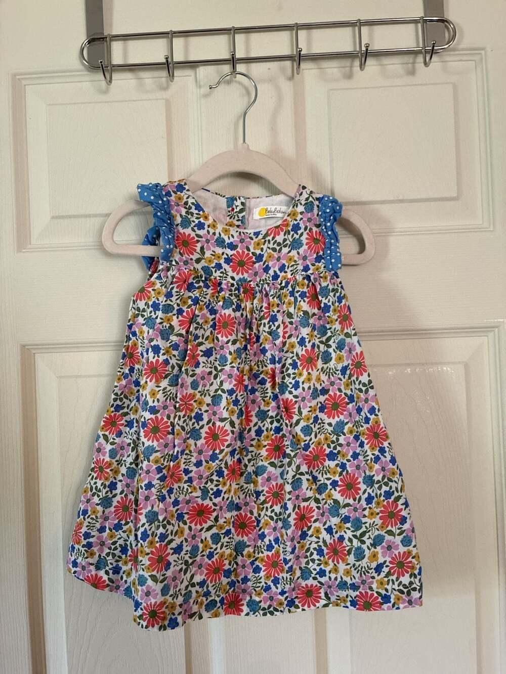 Baby Boden Multi Floral Flutter Sleeve Dress Size 12-18M